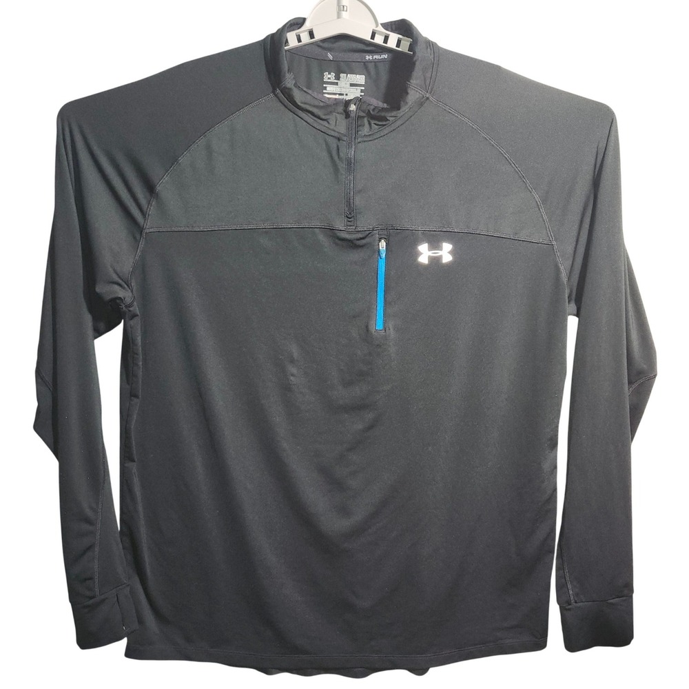 Under Armour Allseasongear Mens 2XL Black Quarter Zip Pullover Active Top Run